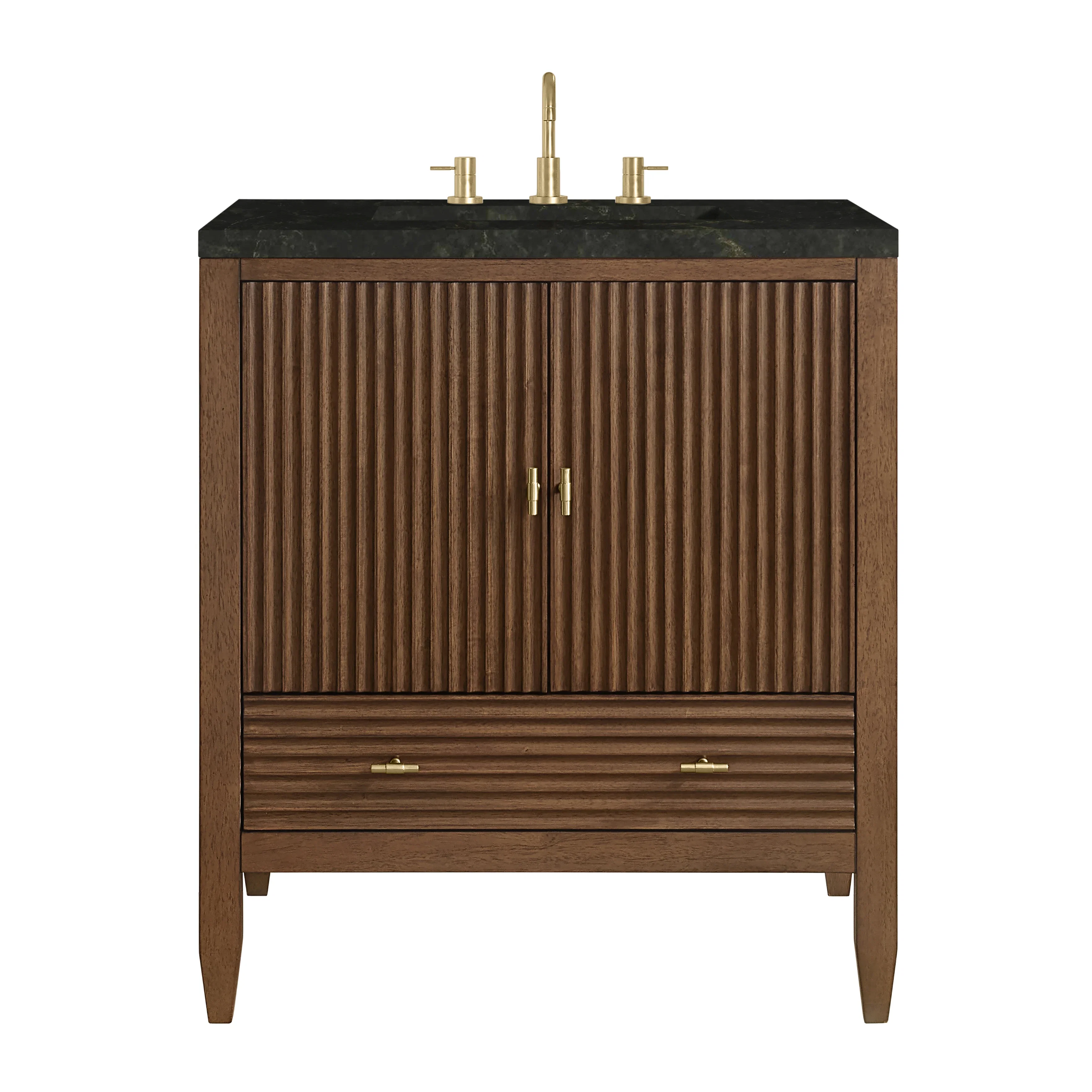 Myrrin 30" Single Vanity, Mid-Century Walnut w/ 3 CM Phantome Eclos Top