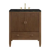 Myrrin 30" Single Vanity, Mid-Century Walnut w/ 3 CM Phantome Eclos Top