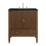 Myrrin 30" Single Vanity, Mid-Century Walnut w/ 3 CM Phantome Eclos Top