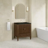 Myrrin 30" Single Vanity, Mid-Century Walnut w/ 3 CM Phantome Eclos Top