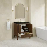 Myrrin 30" Single Vanity, Mid-Century Walnut w/ 3 CM Phantome Eclos Top
