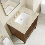 Myrrin 30" Single Vanity, Mid-Century Walnut w/ 3 CM Tajnar Eclos Top