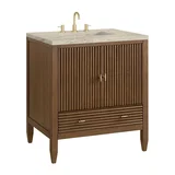 Myrrin 30" Single Vanity, Mid-Century Walnut w/ 3 CM Tajnar Eclos Top