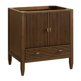 Myrrin 30" Single Vanity, Mid-Century Walnut w/ 3 CM Victorian Silver Silestone Top