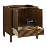 Myrrin 30" Single Vanity, Mid-Century Walnut w/ 3 CM Victorian Silver Silestone Top