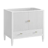 Myrrin 36" Vanity, Bright White w/ 3 CM Charcoal Soapstone Silestone Top