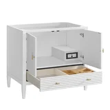 Myrrin 36" Vanity, Bright White w/ 3 CM Charcoal Soapstone Silestone Top
