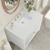 Myrrin 36" Vanity, Bright White w/ 3 CM Lime Delight Silestone Top