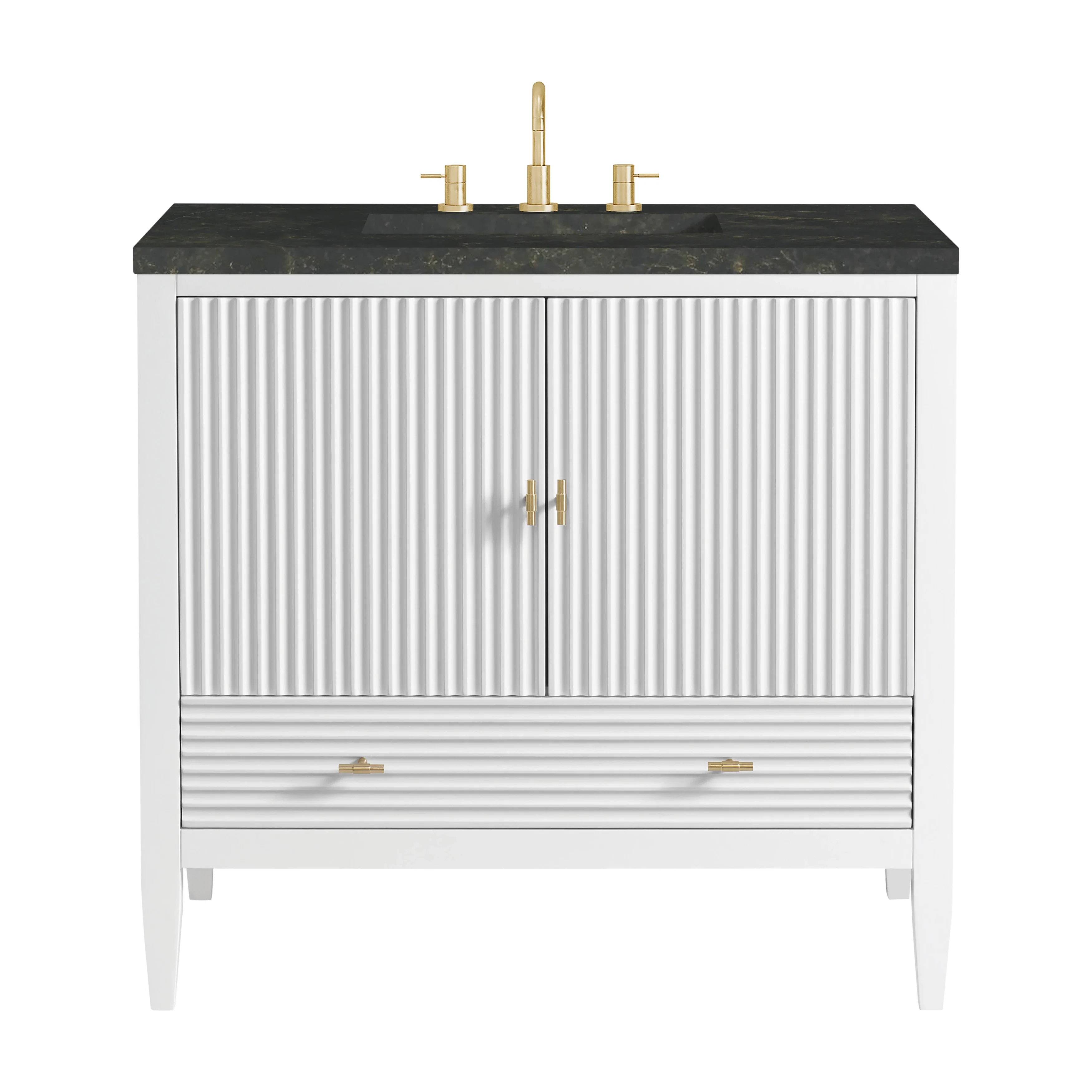 Myrrin 36" Vanity, Bright White, w/ 3 CM Phantome Eclos Top