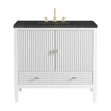 Myrrin 36" Vanity, Bright White, w/ 3 CM Phantome Eclos Top