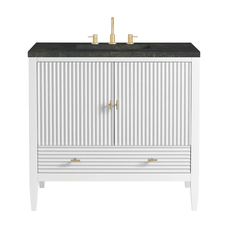 Myrrin 36" Vanity, Bright White, w/ 3 CM Phantome Eclos Top