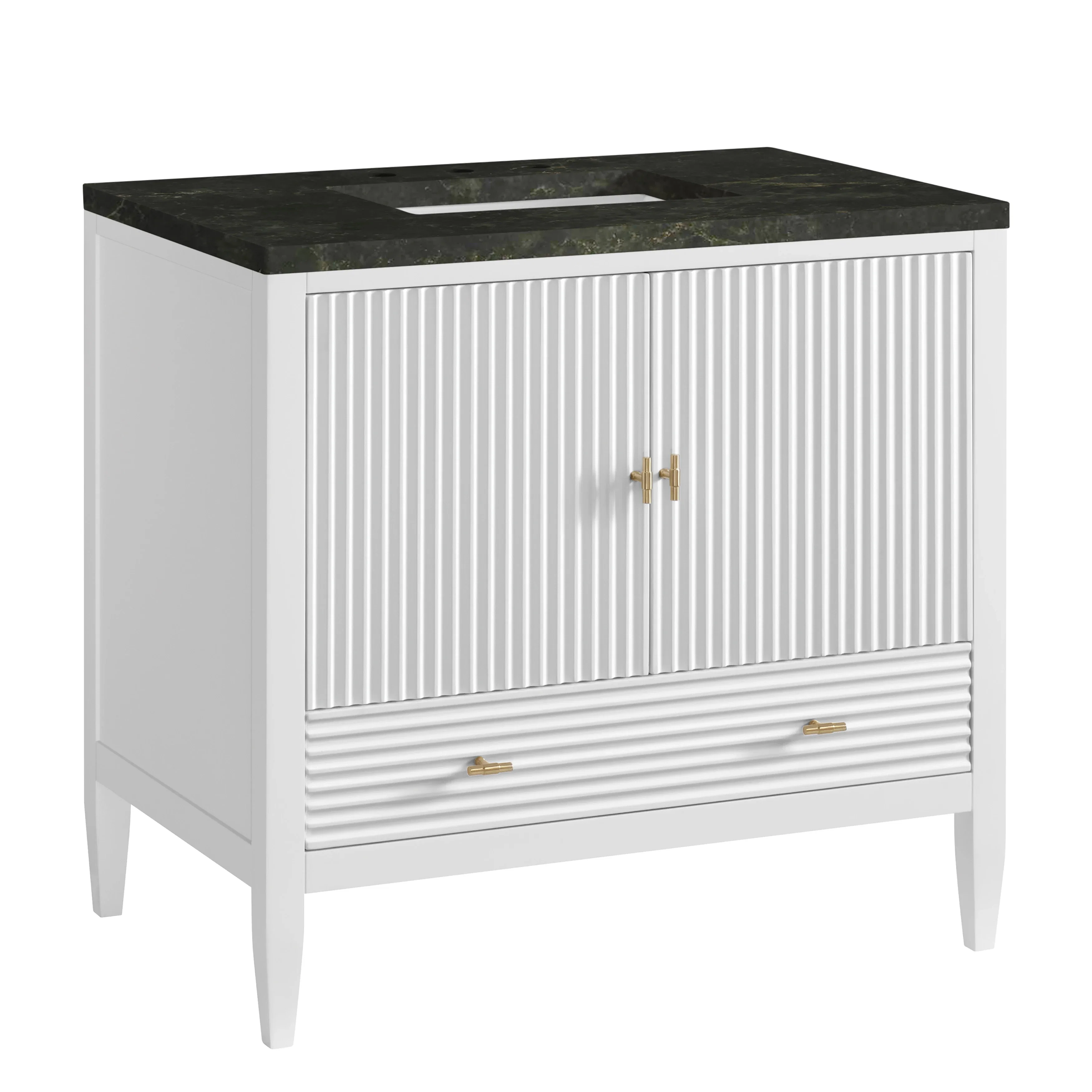 Myrrin 36" Vanity, Bright White, w/ 3 CM Phantome Eclos Top