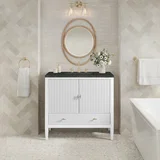 Myrrin 36" Vanity, Bright White, w/ 3 CM Phantome Eclos Top