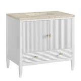 Myrrin 36" Vanity, Bright White, w/ 3 CM Tajnar Eclos Top