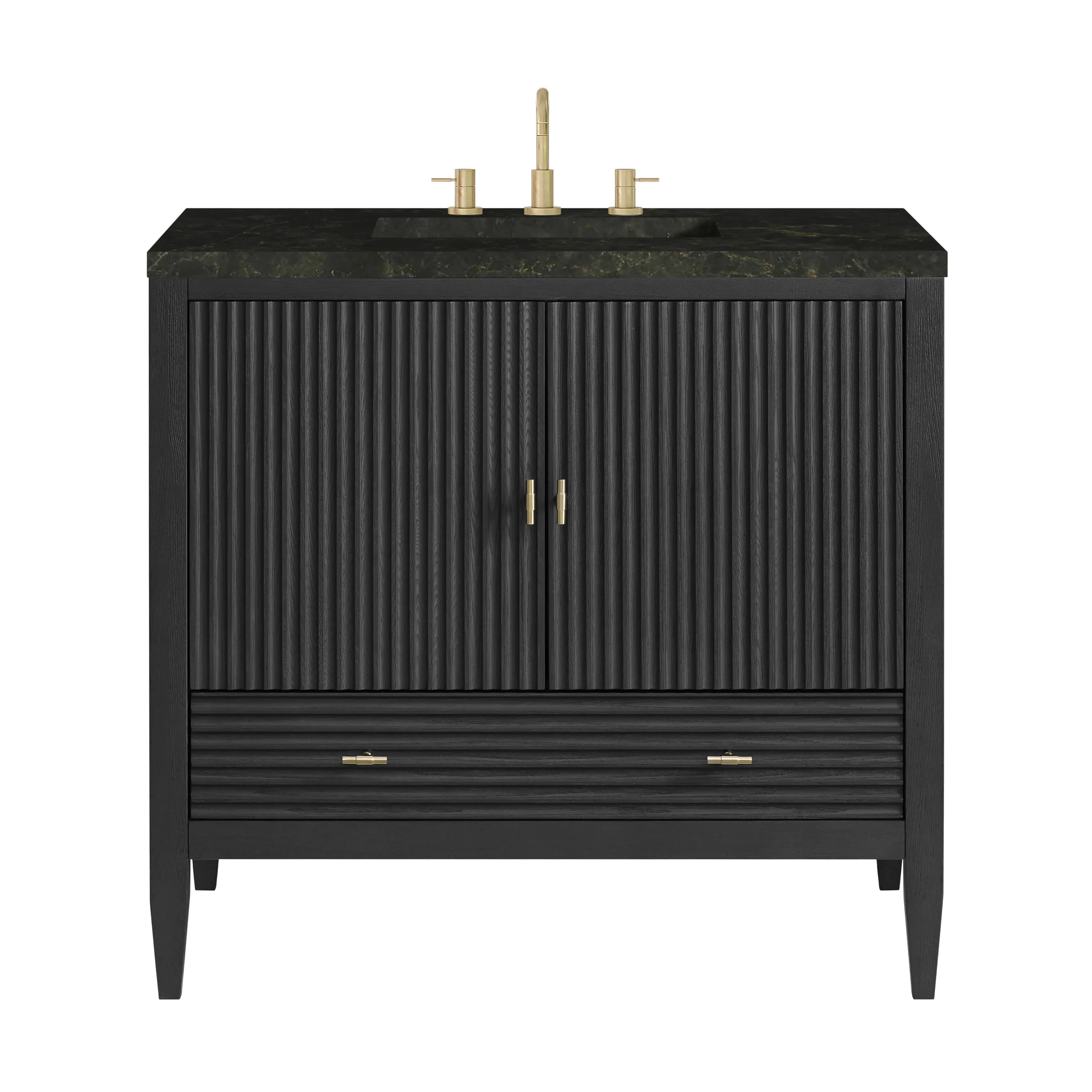 Myrrin 36" Vanity, Carbon Oak, w/ 3 CM Phantome Eclos Top