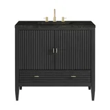 Myrrin 36" Vanity, Carbon Oak, w/ 3 CM Phantome Eclos Top