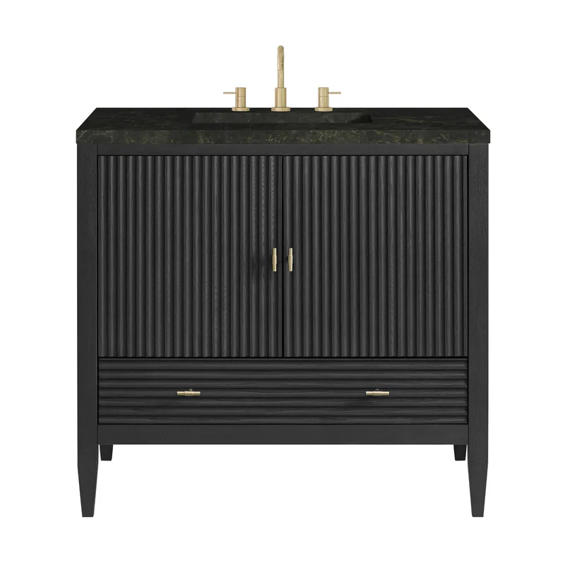 Myrrin 36" Vanity, Carbon Oak, w/ 3 CM Phantome Eclos Top
