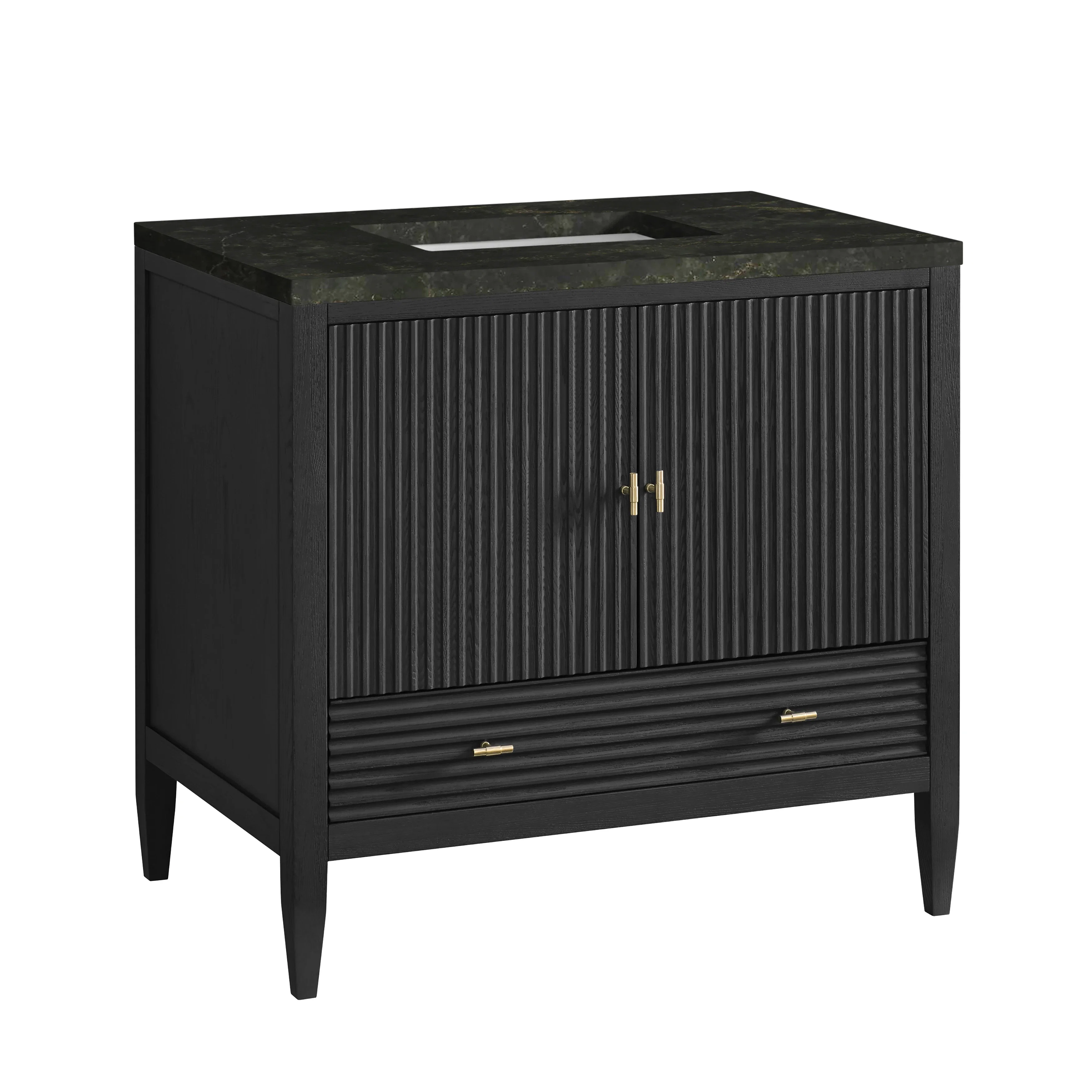 Myrrin 36" Vanity, Carbon Oak, w/ 3 CM Phantome Eclos Top