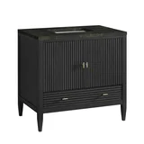 Myrrin 36" Vanity, Carbon Oak, w/ 3 CM Phantome Eclos Top