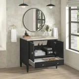 Myrrin 36" Vanity, Carbon Oak, w/ 3 CM Tajnar Eclos Top