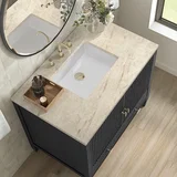 Myrrin 36" Vanity, Carbon Oak, w/ 3 CM Tajnar Eclos Top