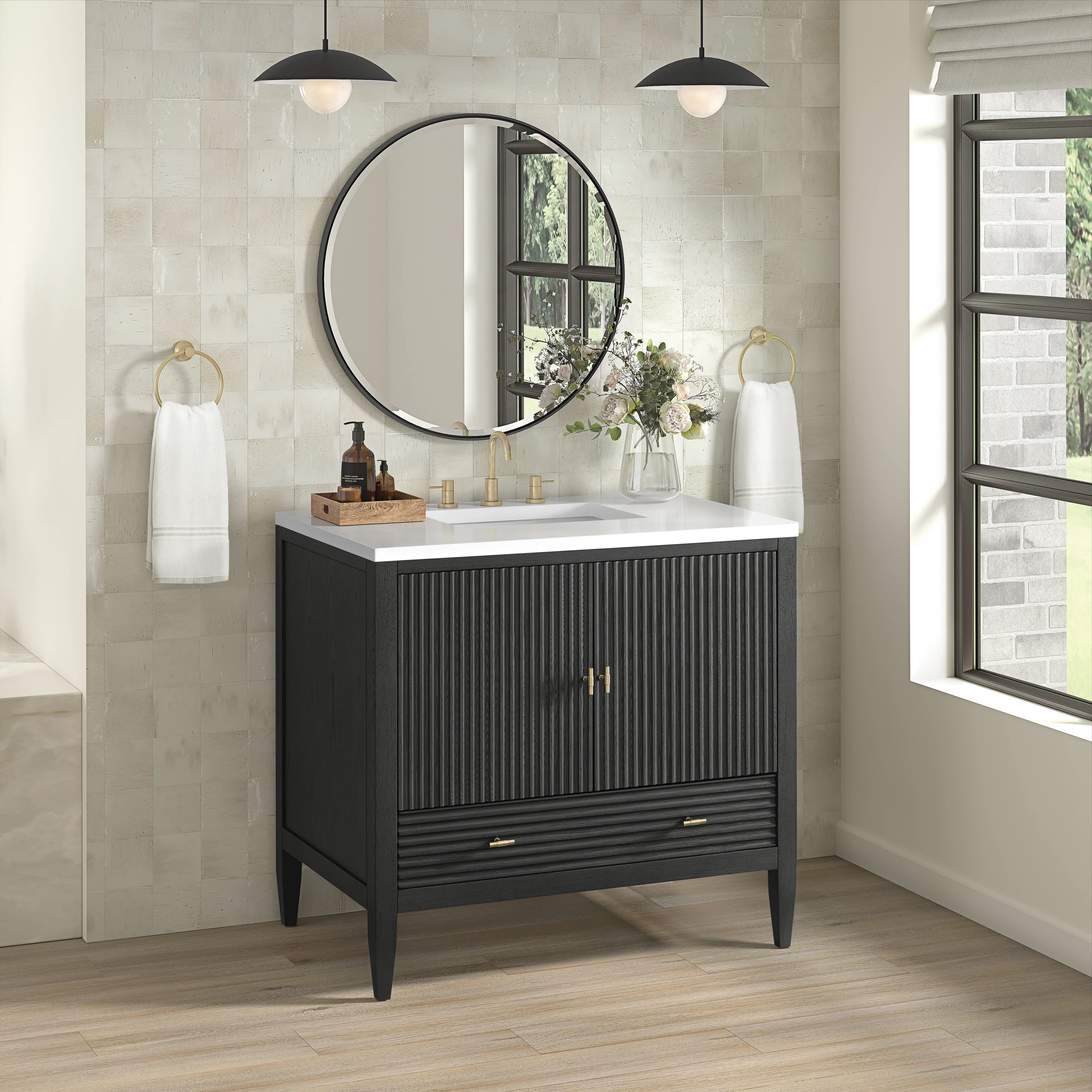 Myrrin 36" Vanity, Carbon Oak