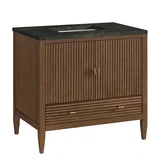 Myrrin 36" Vanity, Mid Century Walnut, w/ 3 CM Phantome Eclos Top