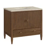 Myrrin 36" Vanity, Mid Century Walnut, w/ 3 CM Tajnar Eclos Top