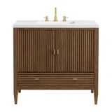 Myrrin 36" Vanity, Mid Century Walnut