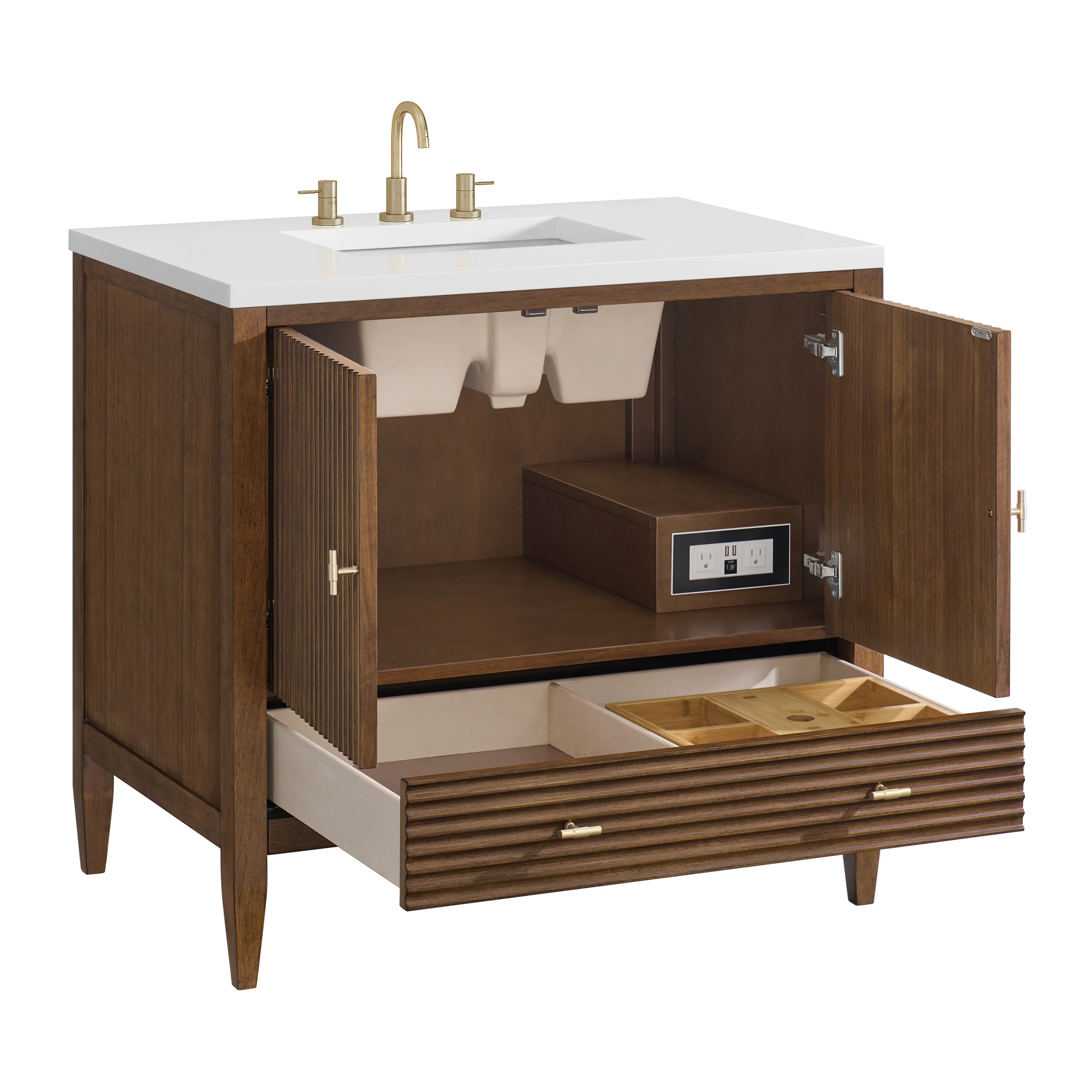 Myrrin 36" Vanity, Mid Century Walnut
