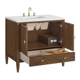 Myrrin 36" Vanity, Mid Century Walnut