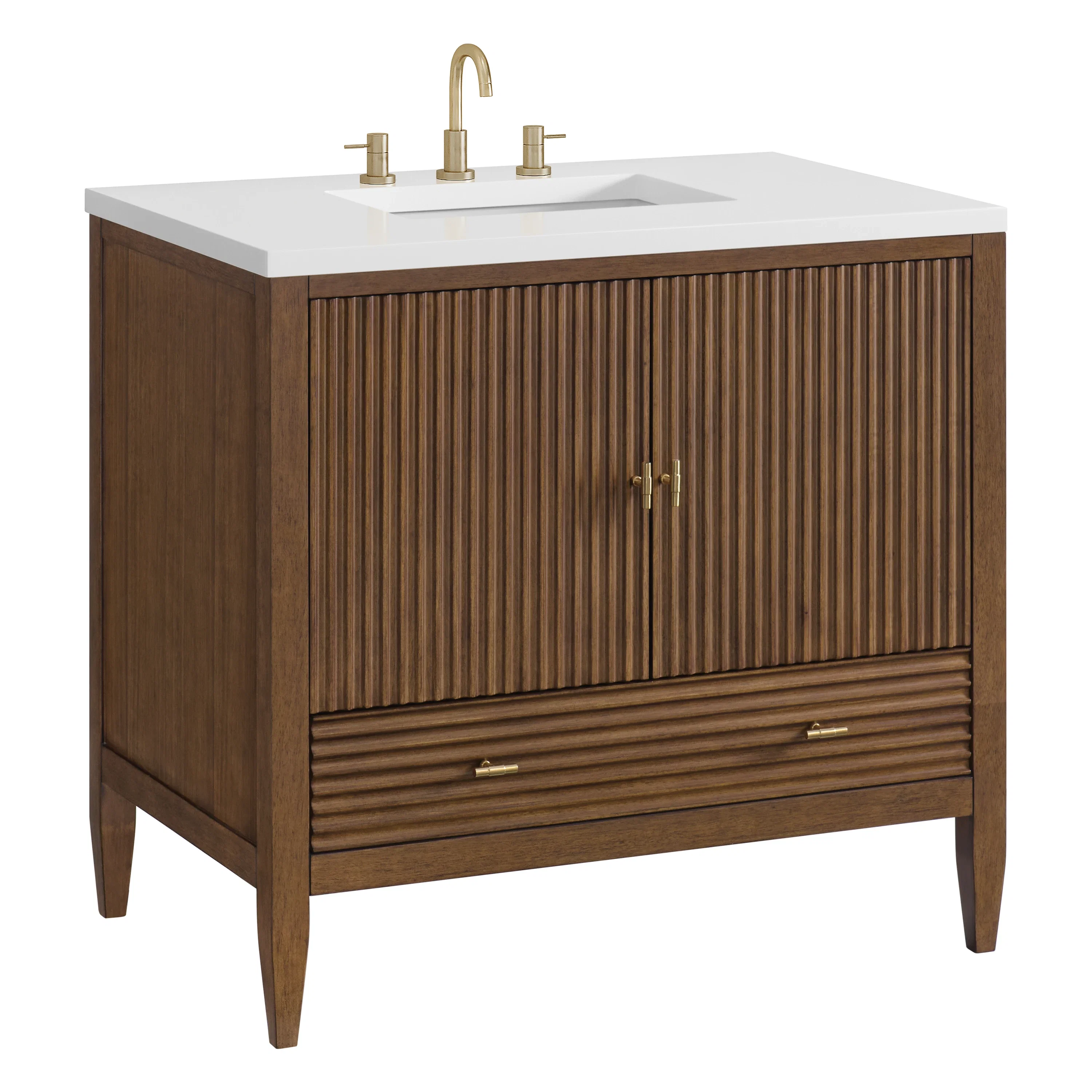 Myrrin 36" Vanity, Mid Century Walnut