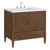 Myrrin 36" Vanity, Mid Century Walnut