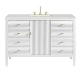Myrrin 48" Single Vanity, Bright White w/ 3 CM Lime Delight Silestone Top