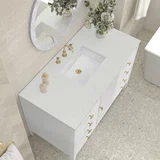 Myrrin 48" Single Vanity, Bright White w/ 3 CM Lime Delight Silestone Top