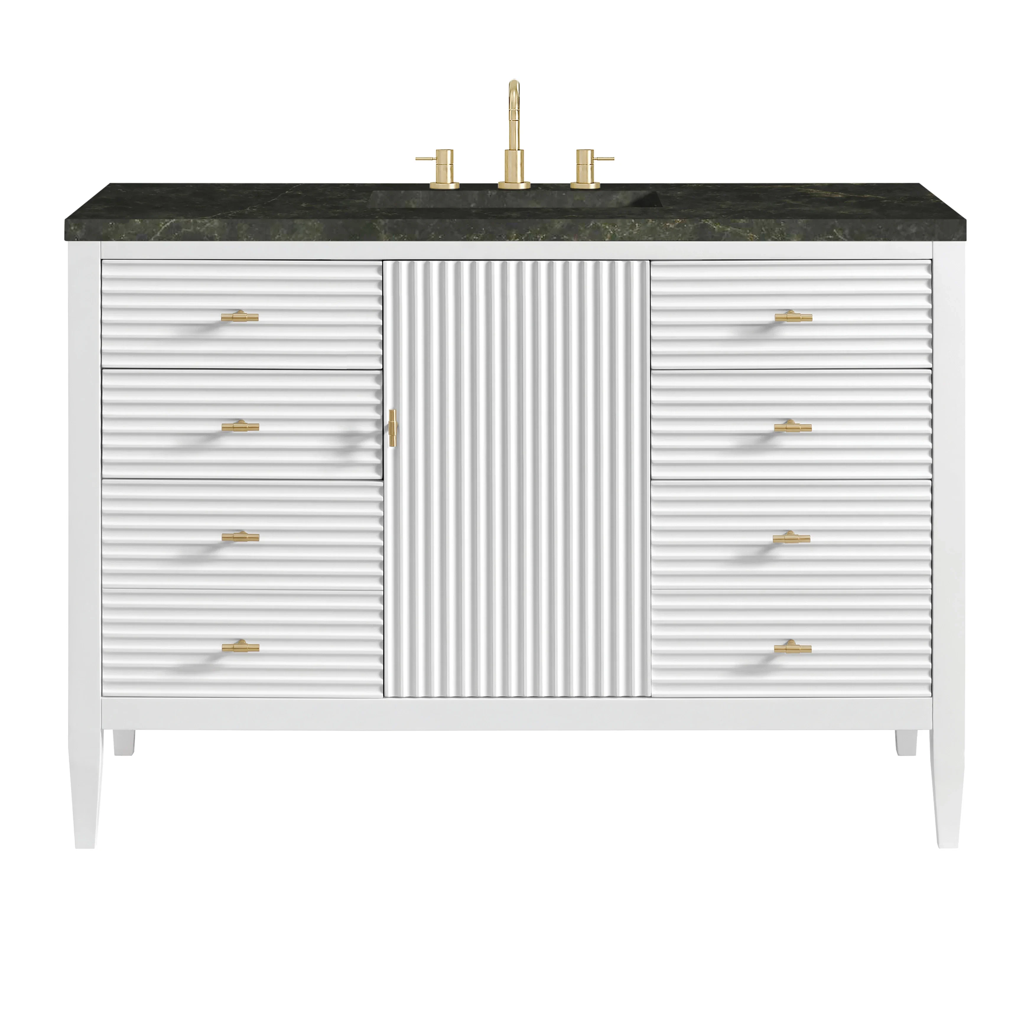 Myrrin 48" Single Vanity, Bright White, w/ 3 CM Phantome Eclos Top