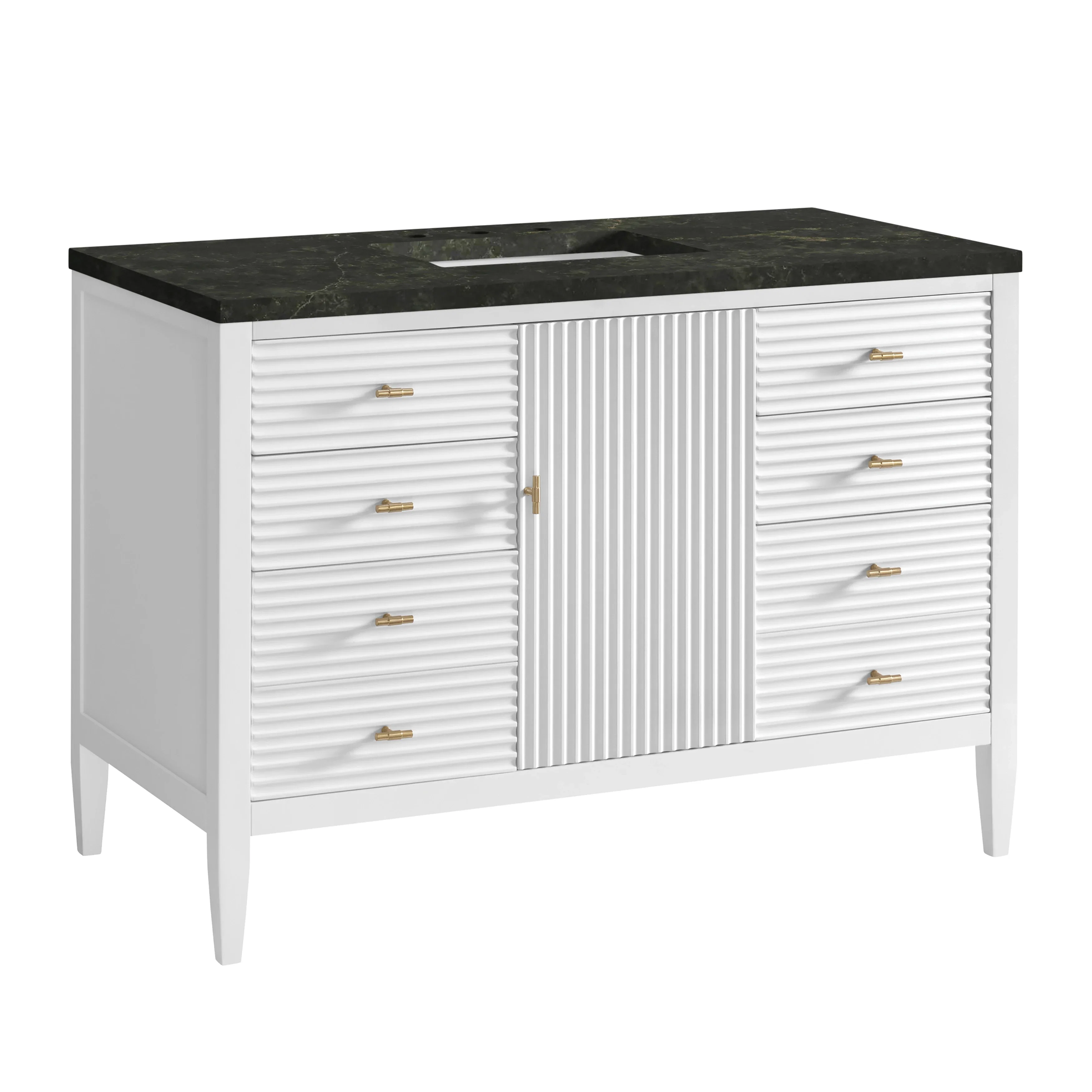 Myrrin 48" Single Vanity, Bright White, w/ 3 CM Phantome Eclos Top
