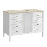 Myrrin 48" Single Vanity, Bright White, w/ 3 CM Tajnar Eclos Top