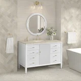 Myrrin 48" Single Vanity, Bright White, w/ 3 CM Tajnar Eclos Top