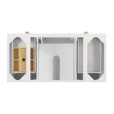 Myrrin 48" Single Vanity, Bright White w/ 3 CM Victorian Silver Silestone Top