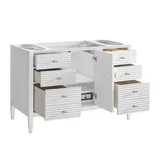 Myrrin 48" Single Vanity, Bright White w/ 3 CM Victorian Silver Silestone Top