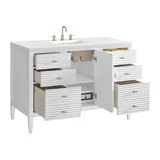Myrrin 48" Single Vanity, Bright White w/ 3 CM White Zeus Silestone Top