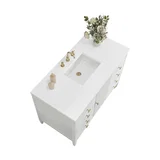 Myrrin 48" Single Vanity, Bright White w/ 3 CM White Zeus Silestone Top