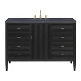 Myrrin 48" Single Vanity, Carbon Oak w/ 3 CM Charcoal Soapstone Silestone Top