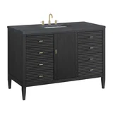 Myrrin 48" Single Vanity, Carbon Oak w/ 3 CM Charcoal Soapstone Silestone Top