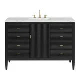 Myrrin 48" Single Vanity, Carbon Oak w/ 3 CM Ethereal Noctis Silestone Top