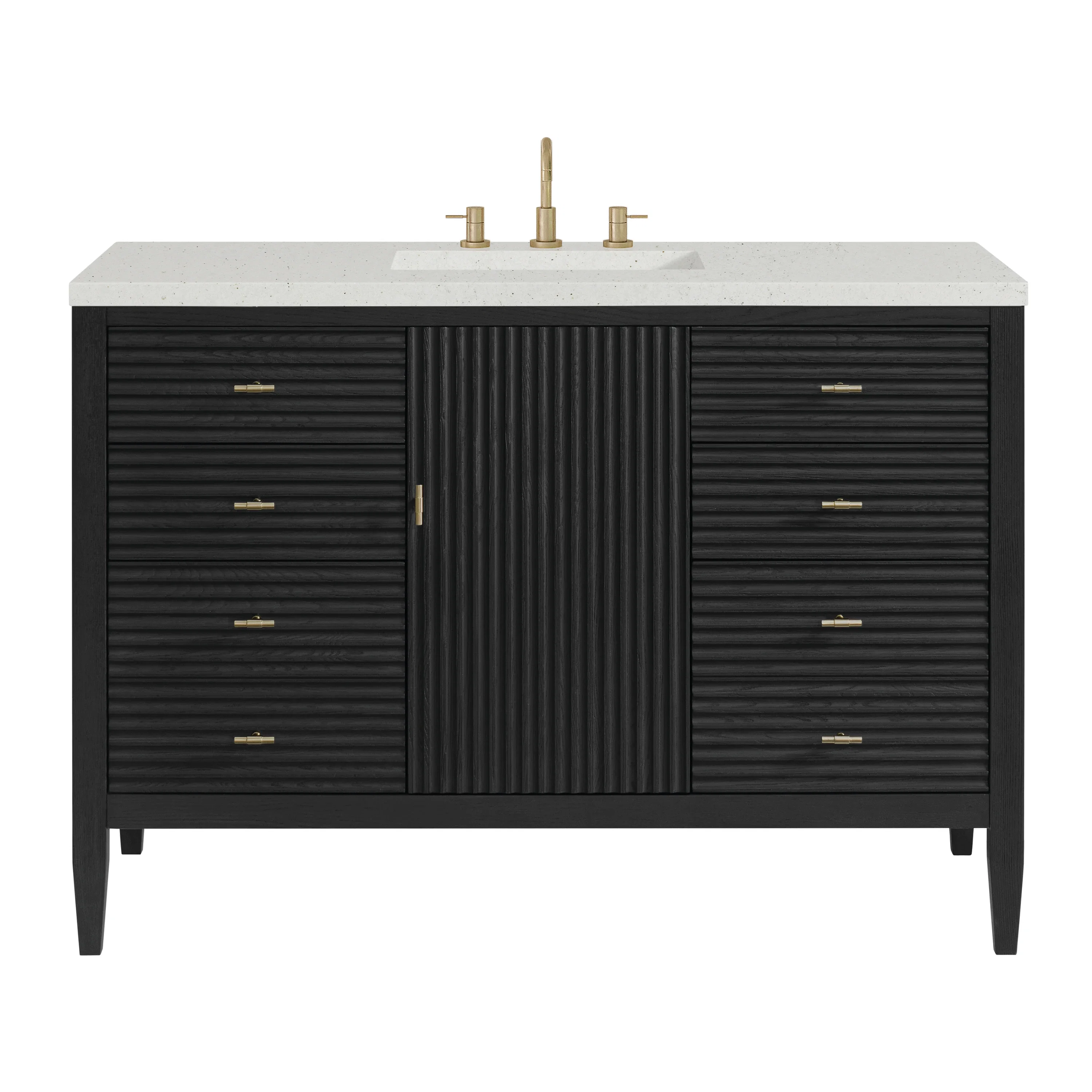 Myrrin 48" Single Vanity, Carbon Oak w/ 3 CM Lime Delight Silestone Top