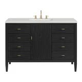 Myrrin 48" Single Vanity, Carbon Oak w/ 3 CM Lime Delight Silestone Top