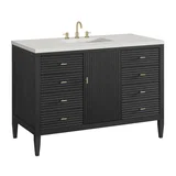 Myrrin 48" Single Vanity, Carbon Oak w/ 3 CM Lime Delight Silestone Top