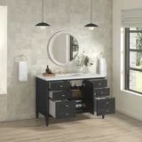 Myrrin 48" Single Vanity, Carbon Oak w/ 3 CM Lime Delight Silestone Top